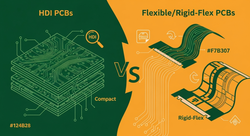 HDI vs Flexible/Rigid-Flex PCBs: Choosing the Right Technology for 5G, Wearables & IoT in 2025